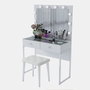 Hanah Home Mesa de Maquillaje con 10 Focos y Puff Blanco BJ164 - 4481